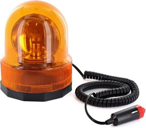  Glühbirne Warnleuchte Rundumlicht Bernstein Magnet Lampe 120mm 12V 25W