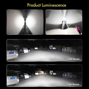 2 x Led H7 Lys Hovedlys Lyspærer Strålekaster Lampe Lastebil Bil Hi/Low Beam 50W 5000lm 6500K 12V 24V