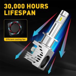 2 x LED H1 Headlights Bulbs Lamp Car Truck Lorry Lights Vehicle Hi/Low Beam 50W 12V 24V 6500K