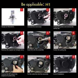 2 x LED H1 Headlights Bulbs Lamp Car Truck Lorry Lights Vehicle Hi/Low Beam 50W 12V 24V 6500K