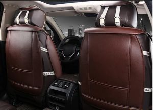 2 x LUX Cubre Asientos para coches Universal Marron Eco Cueros 