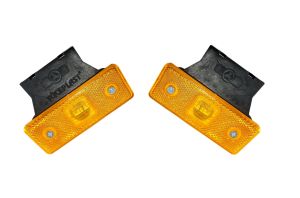 4 LED Seitenmarkierungsleuchten Anhänger LWK Reflektor Umrissleuchte Orange 24V 