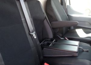 2+1 Setetrekk til FORD TRANSIT 2013+ Van Buss Svart Lær Tekstil