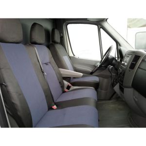 2+1 Huse Scaune pentru MERCEDES SPRINTER 2006-2018 Microbuze Negru Gri Textil
