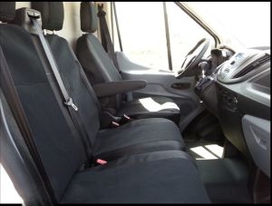 2+1  Sitzbezüge für FORD TRANSIT 2013+ Van Schwarz Öko Leder Brauch
