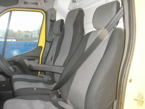 2+1 Huse Scaune pentru RENAULT MASTER 2009-2016 Microbuze Negru Gri Textil
