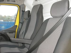 2+1 Huse Scaune pentru RENAULT MASTER 2009-2016 Microbuze Negru Gri Textil