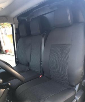 2+1 Sitzbezüge für PEUGEOT EXPERT 2017+ Van Schwarz Textil