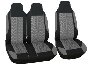 2+1 Universal Sitzbezüge für Kleinbus Lieferwagen Van Schwarz Grau Textil