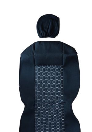 Sitzbezüge für CITROEN JUMPER MK3 Van Schwarz Weiß Leder Textil