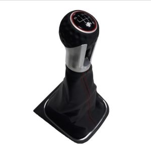 VW GOLF 5,GOLF 6 GTI 2003-2013 Schaltknäuf 6 Gang Schaltsack Knauf Manuell Leder Schwarz 