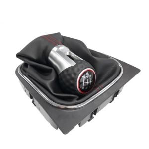 VW GOLF 5,GOLF 6 GTI 2003-2013 Schaltknäuf 6 Gang Schaltsack Knauf Manuell Leder Schwarz 