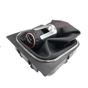 VW GOLF 5,GOLF 6 GTI 2003-2013 Schaltknäuf 6 Gang Schaltsack Knauf Manuell Leder Schwarz 