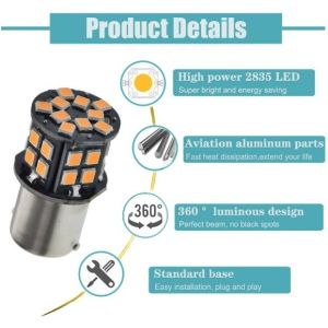 LED 30 SMD BAU15S PY21W 1156 Canbus Lampa Becuri Lumini Alb 12V 24V