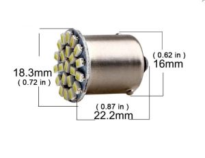LED 22 SMD P21W BA15S 1156 Canbus 12V Ljus Lyspærer Bilstrålkastare Lampa Vit Strålekaster 