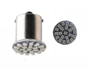 LED 22 SMD P21W BA15S 1156 Canbus 12V Ljus Lyspærer Bilstrålkastare Lampa Vit Strålekaster 