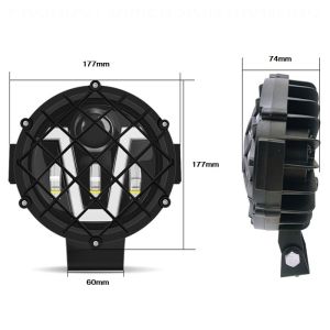 LED Runden 178mm 60W Arbeitsscheinwerfer Scheinwerfer Hi/Low/DRL/Blinker Lampe 12V 24V