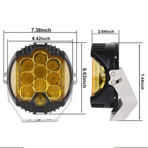 LED Runden Gelb Orange 160mm 45W Arbeitsscheinwerfer Für PKW LKW Traktor Lampe 12V 24V