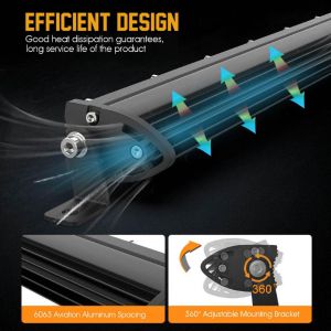 36 LED BAR 332mm 108W SPOT Luces de Trabajo Lampara Proyector 10-30V  Luz Faro de inundación Auto Coche SUV 