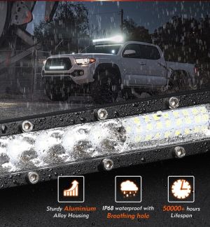 24 LED BAR 27.5cm 72W SPOT FLOOD Lumini Proiector Lampa de lucru Far 10-30v Auto SUV Off Road 