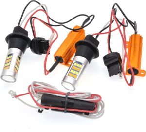 2 x Lampa Becuri 42 LED 8W S25/1156/BA15S/P21W T20 Canbus DRL Lumini Alb Gelben