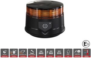 Warnleuchten 30 LED 14W 130mm Rundumleuchte Wiederaufladbar Kabellos Orange Lampe 12V 24V 