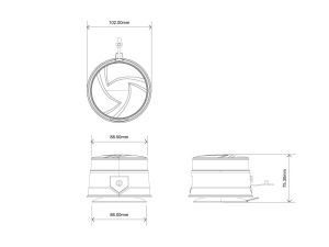Warnleuchten 30 LED 14W 130mm Rundumleuchte Wiederaufladbar Kabellos Orange Lampe 12V 24V 