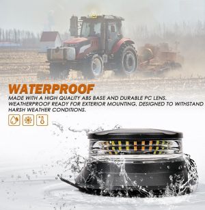 24 LED Warnleuchte Rundumleuchte Blinkleuchte Strobe Beacon Licht Blau Magnet 115mm 24W 12V 24V E9