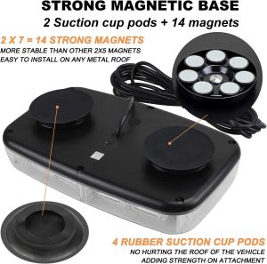 24 LED 28cm BAR Blitzlicht Warnleuchte Notfall Strobe Leuchten 12V 24V mit Magnet