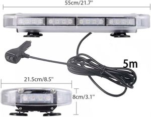 40 LED 55cm BAR Blitzlicht Warnleuchte Notfall Strobe Leuchten 56W 12V 24V 10 Blinkmodi