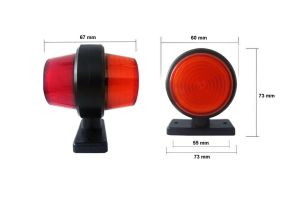 2 x Led 67mm Lastbil MarkeringslJys Ljus Lampa 12V 